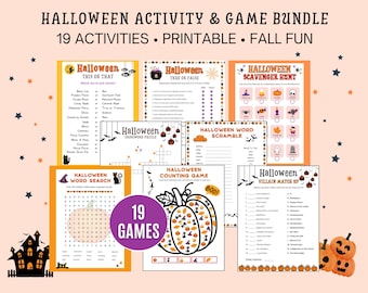 Halloween Games Bundle, Halloween Activities, Halloween Games, Games for Kids, Kids games, Halloween printables, Fall activities printable