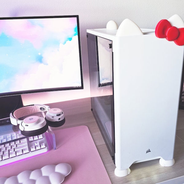 Hello Kawaii Kitty PC decoration -- 3D printed, magnetic