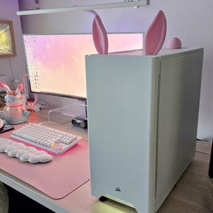 Bunny PC decoration -- 3D printed, magnetic