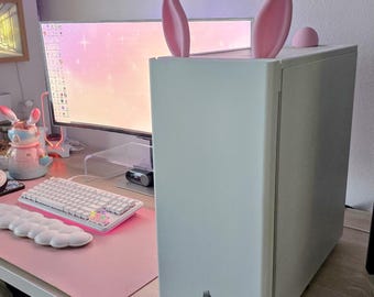 Bunny PC decoration -- 3D printed, magnetic