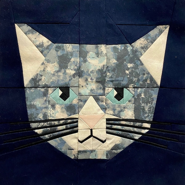 Kitty Cat Quilt Square Pattern (10" & 15" patterns)
