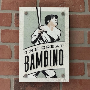 Letrero metálico de Babe Ruth, el gran Bambino