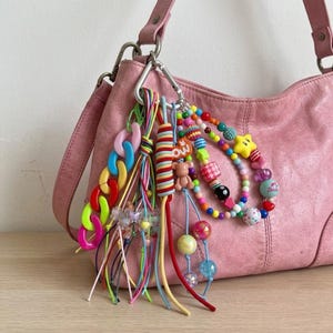 Beaded Bag Charm: Handmade Boho Purse Accessory