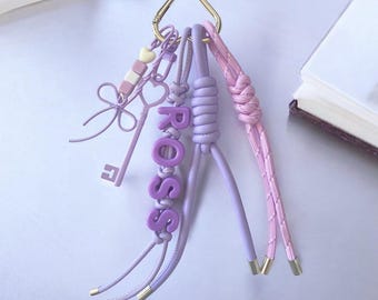 Custom Name Bag Charm: Handmade Beaded Purse Accessory
