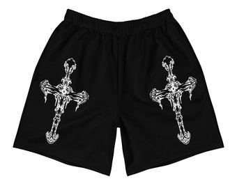 Cross Streetwear Shorts | Y2K-Shorts | Vamp | Opiumästhetik | Streetwear | Jahr 2000 | Streetwear-Merch