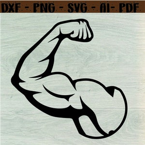 Bicep SVG Muscles Clip Art Vector Flexing Clipart Working Out Cricut Muscles Cut File Bicep Silhouette Trainer svg dxf eps png jpg