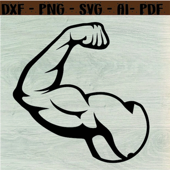 strong arm flex svg, eps, png, dxf, clipart for cricut and silhouette