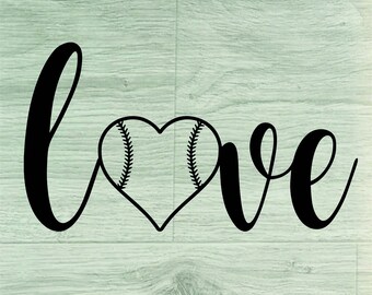 Baseball Heart Svg, Baseball Love Svg, Baseball T-shirt, Baseball Mom Svg. Vector Cut file for Cricut, Silhouette, svg-dxf-png-ai-dxf