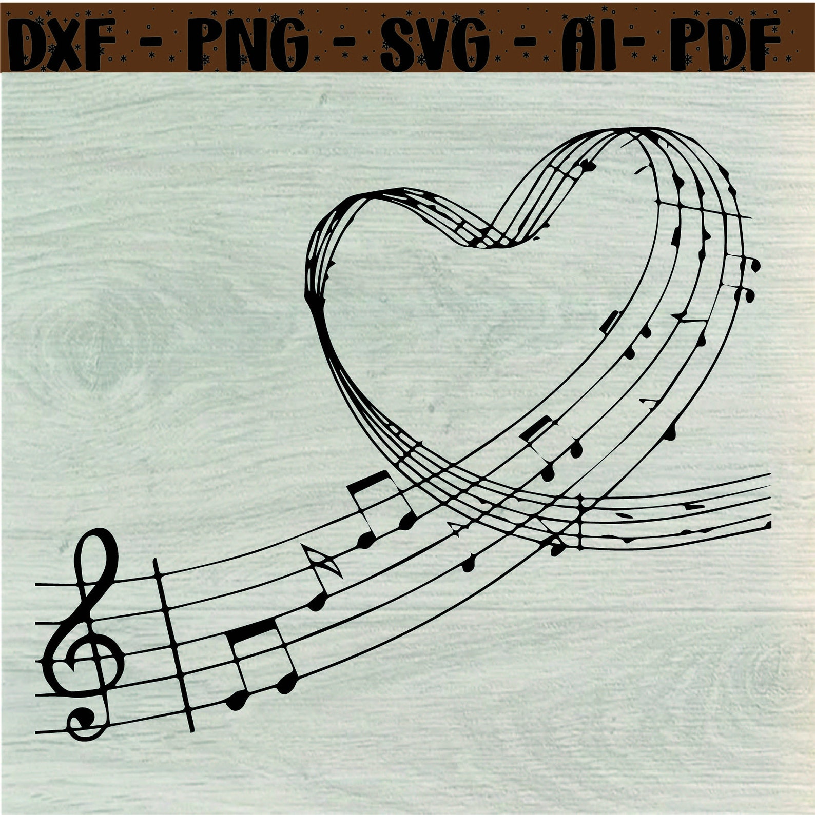 Heart Music Notes Svg, Music Note Heart Svg, Heart Love Symbol Svg