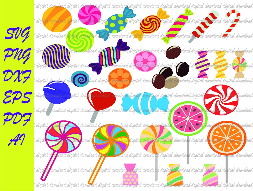 Candy SVG Bundle,candy Vector Candy Clipart,circut Cutting File,dxf