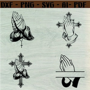 Praying Hands SVG Vector Cricut, Prayer cut SVG for Cricut, Religious Clipart PNG Christian, Praying Hands vector svgPraying hands clipart