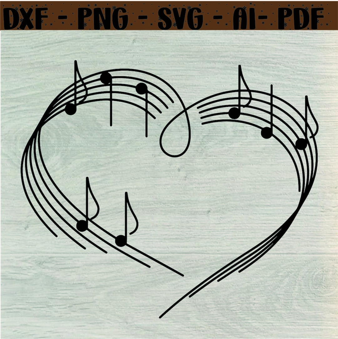 Heart Music Notes Svg, Music Note Svg, Heartbeat Svg, Musical Notes Svg