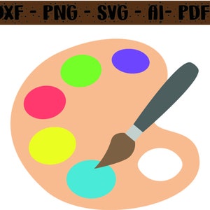 PAINT PALETTE SVG - Color Palette Svg, Commercial Use Svg, Artist Svg, Paint Clipart, Palette Cut File, Paintbrush Svg, Palette svg,svg,dxf