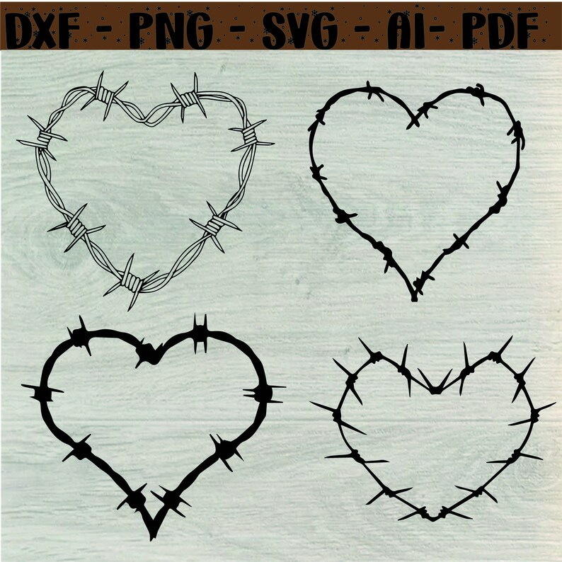 Barbed Wire Heart Frame Svg Barb Wire Wreath Svg Fence Svg. - Etsy ...
