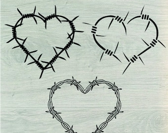 Barbed Wire Heart Barbed Wire Svg WireHeart Frame Vector Design Love Wire SVG Laser Cut File Svg Tattoo,Barbed Wire svg,Barbed Wire png,svg