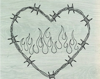 Barbed wire heart,Love Decor Png,Heart Frame,Vector design,Love Wire SVG,Laser cut file,Tattoo,Silhouette Cricut Cut File,barbed love svg,