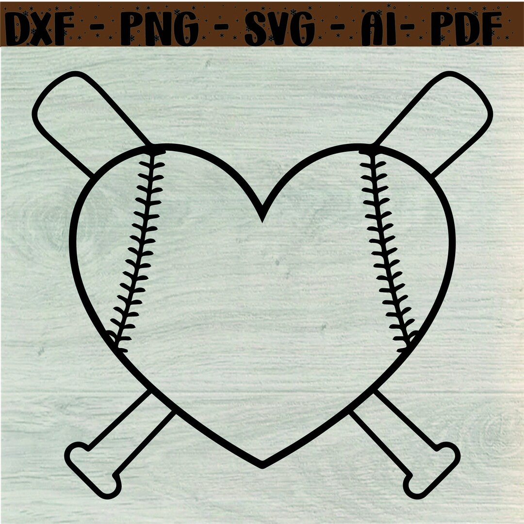 Baseball Softball Heart SVG, Baseball Heart Svg, Softball Heart Svg