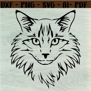 Cute Cat Svg Files, Cat Svg Bundle, Cat Face Svg, Cat Design Svg, Kitten Svg, Black and White Cat Svg, Cat Clipart, Cat Silhouette Svg,svg