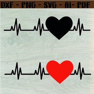 Heart beat svg bundle, Heart beat svg, Heartbeat Svg, Medical Clipart,Stethoscope Health Heart Nurse Paw Cardiogram ekg svg,svg,dxf,png,ai
