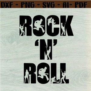 Rock N Roll SVG, Rock And Roll Music SVG, Guitar SVG, Rock Hand Svg, Rock hand sign Svg, Heavy Metal Svg, Svg For Silhouette and Cricut