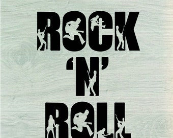 Rock N Roll SVG, Rock And Roll Music SVG, Guitar SVG, Rock Hand Svg, Rock hand sign Svg, Heavy Metal Svg, Svg For Silhouette and Cricut