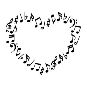 Heart Music Notes Svg, Music Note Svg, Heartbeat Svg, Musical Notes Svg, Music Heart Clipart, Heart Music Note Png,Music note svg,svg,dxf
