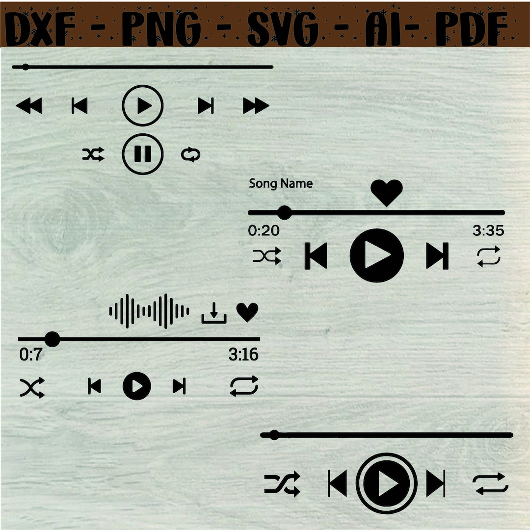 Music Player Svg Bundle Spotify Svg Music Svg Png Play Buttons Svg