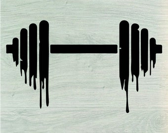 Sports Clipart: Black Barbell / Bar Bell Weight Lifting and Fitness - Change Color with Your Own Software - Digital Download SVG & PNG