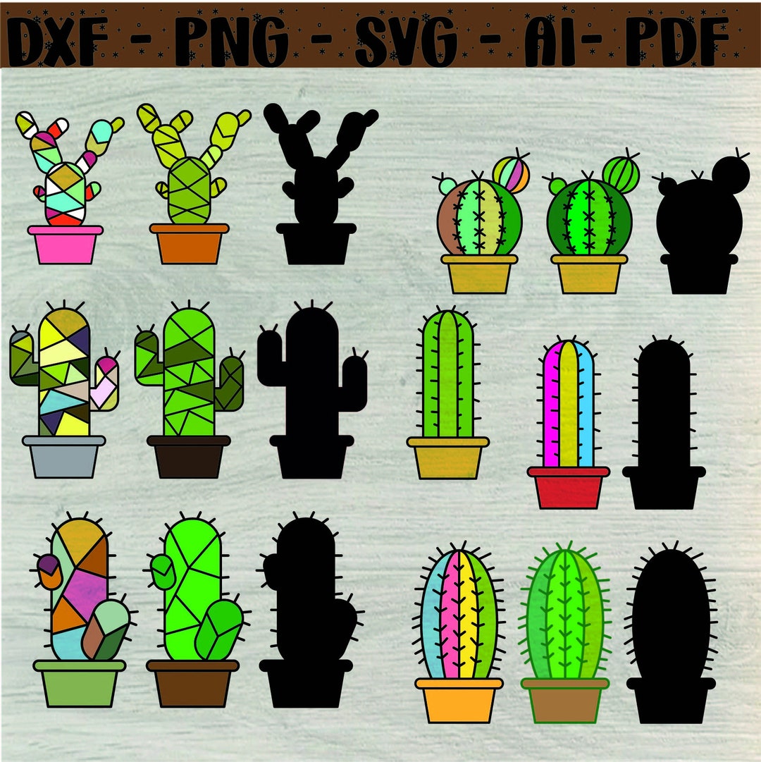Cactus Svg Bundle Cricut Cut File Cactus Png Bundle Cacti Svgs Layered ...