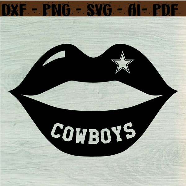 Cowboys Lips SVG, Cowboys Football Svg, Football Lips Svg, Cowboys Lips Cut Files, Cricut, Silhouette, Png, Svg, Eps, Dxf