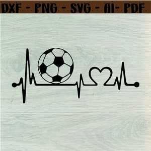 Football Ball SVG - Football Heart SVG - Football Heartbeat SVG - Football Cut File - Football Design Svg - Football Clipart,svg,dxf,png