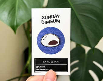 Red Bean Bun Enamel Pin - Dim Sum - FREE SHIPPING