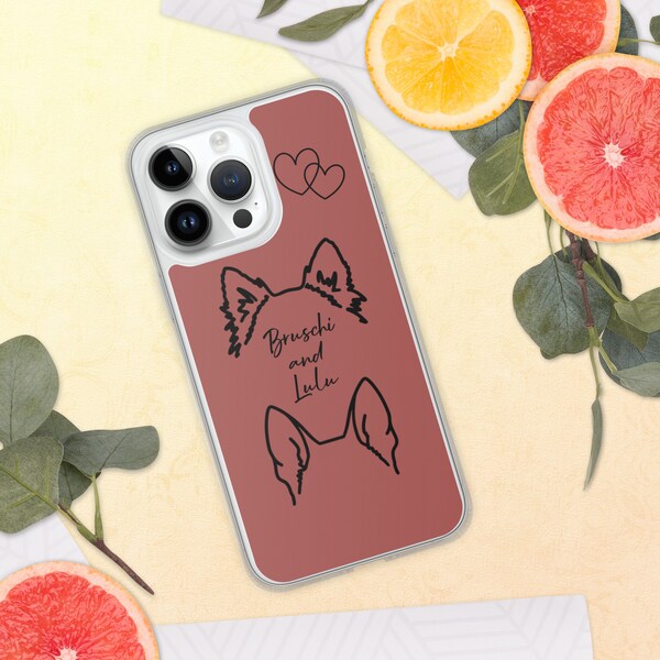 Custom Dog Ear and Pet Name iPhone Case