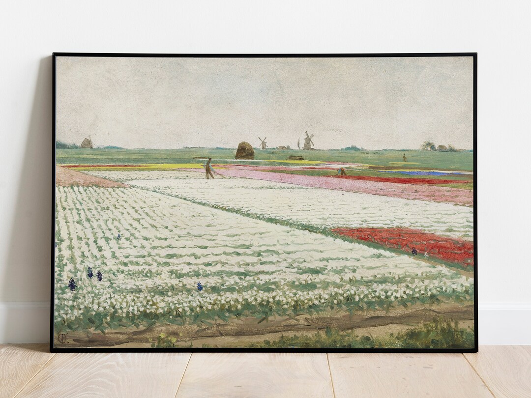 Tulip Field Landscape Print - Vintage Printable Art - Instant Digital ...