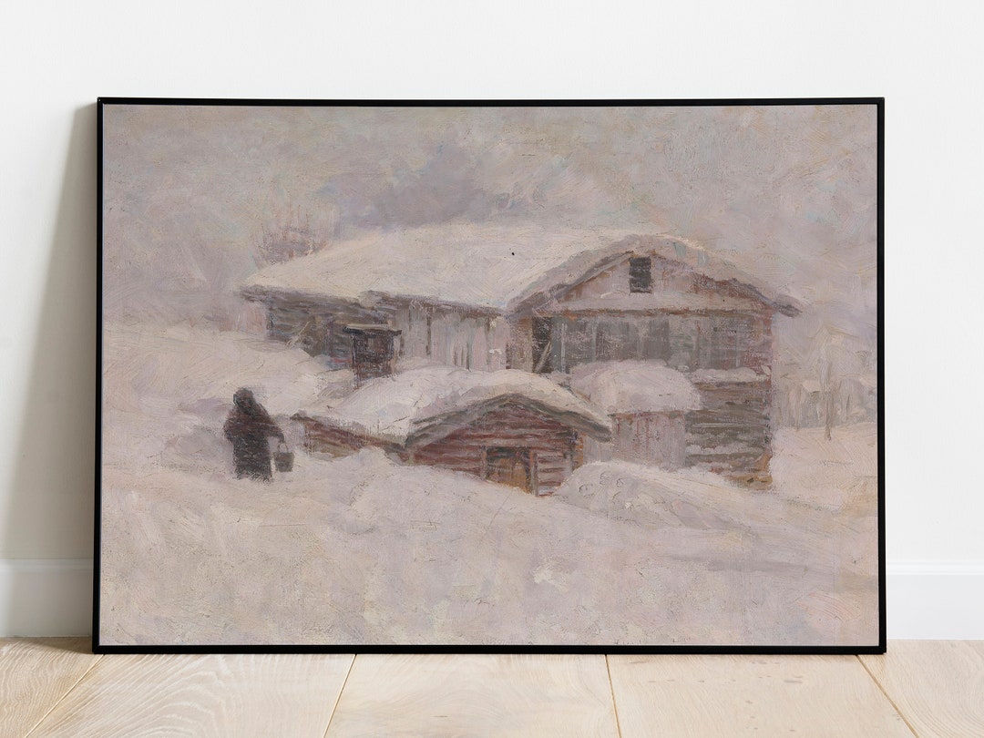 Snowed in Cabin - Vintage Printable Art - Instant Digital Download ...