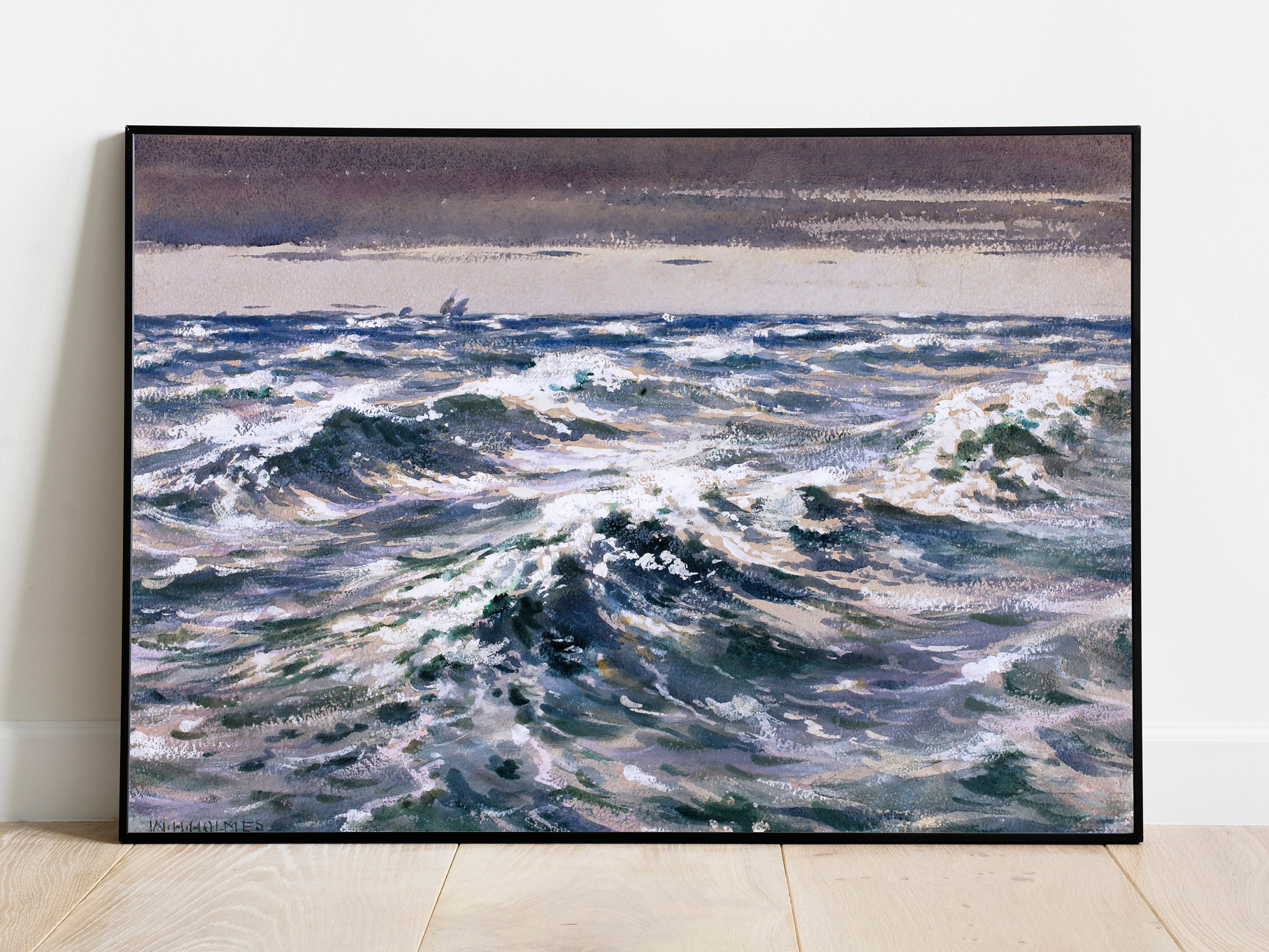 Choppy Ocean Waves - Vintage Printable Art - Instant Digital