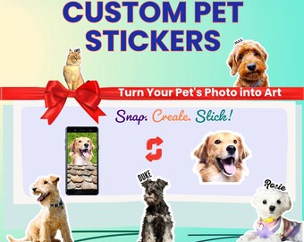 Personalized Pet Photo Sticker | Your Pet Customized | Ideal Gift for Animal Lovers