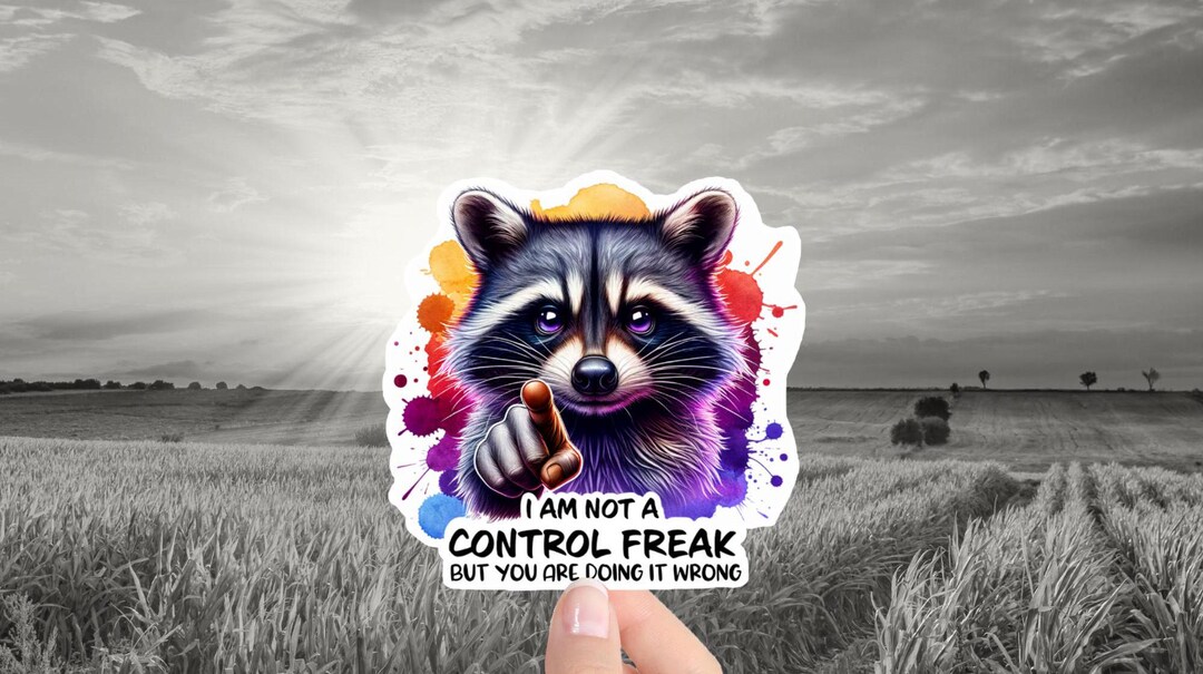 Control Freak Raccoon Sticker: Sassy Laptop Decal - Etsy
