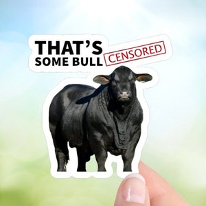Censored Bull Sticker | When Words Fail and Humor Prevails | Sarcastic Decal | That&#39;s Some Bull