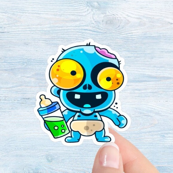 Baby Zombie Sticker | Undead Cuteness Overload | , Cute Mythical Kawaii Sticker