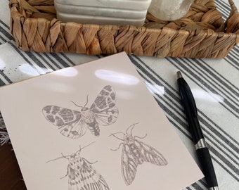 Moth Notepads, Lined Note Pad, Unique Notepad, Gifts For Her, Birthday Gifts, Gifts For A Friend, Stationary, Physical Notepad