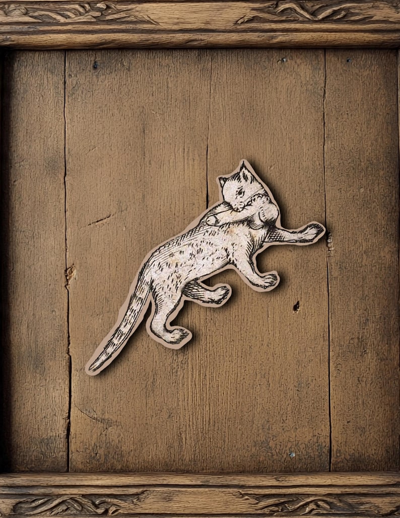 50 Medieval Cat Sticker Pack, Funny Art History Stickers image 5