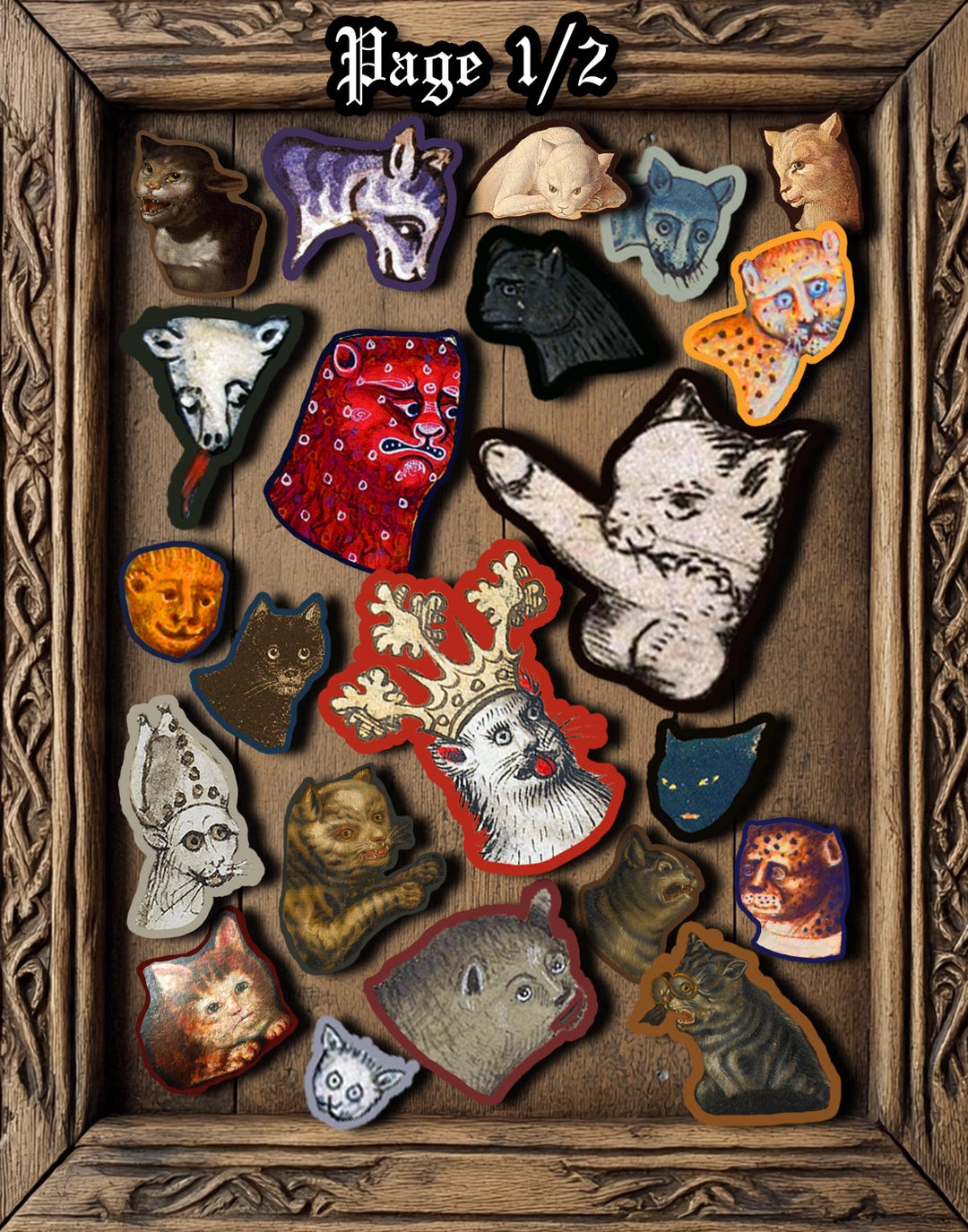 Funny Medieval Cat Stickers: Art History Decals, 52 Count - Etsy