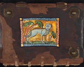 Funny Medieval Cat Art Sticker: Quirky Animal Laptop Decal