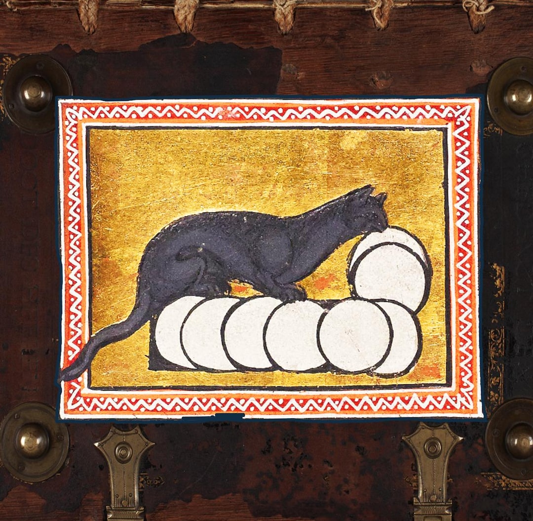 Medieval Cat Egg Sticker Funny Ugly Cat Art Painting Cute Animal medieval-cat-egg-sticker-funny-ugly-cat-art-painting-cute-animal