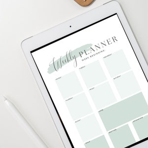 Digitale dagelijkse, wekelijkse, maandelijkse en jaarlijkse ongedateerde planner - afdrukbare organisator, planning, organisatie met maaltijden, fitness – MINT