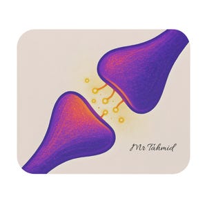 Neuroscience Purple Synapse Mouse Pad | Neuroscience Art Desk Mat