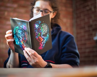 Caderno de capa dura Cérebro Cósmico: Presente de Neurologia Colorido