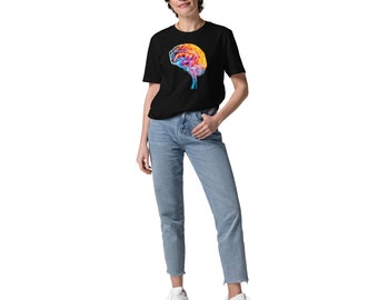T-shirt Cosmic Brain Anatomy: kleurrijk katoenen T-shirt neurologie en neurowetenschappen