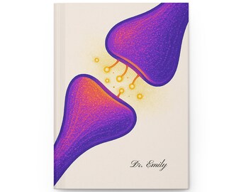 Personalized Synapse Notebook:  Matte Hardcover Journal, Science Art, Neuroscience Stationery
